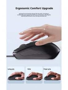 Lenovo M03 Wired Mouse, Ergonomic USB Mouse, Adjustable Sensitivity, Multi-Device Compatibility, Office-Specific Model