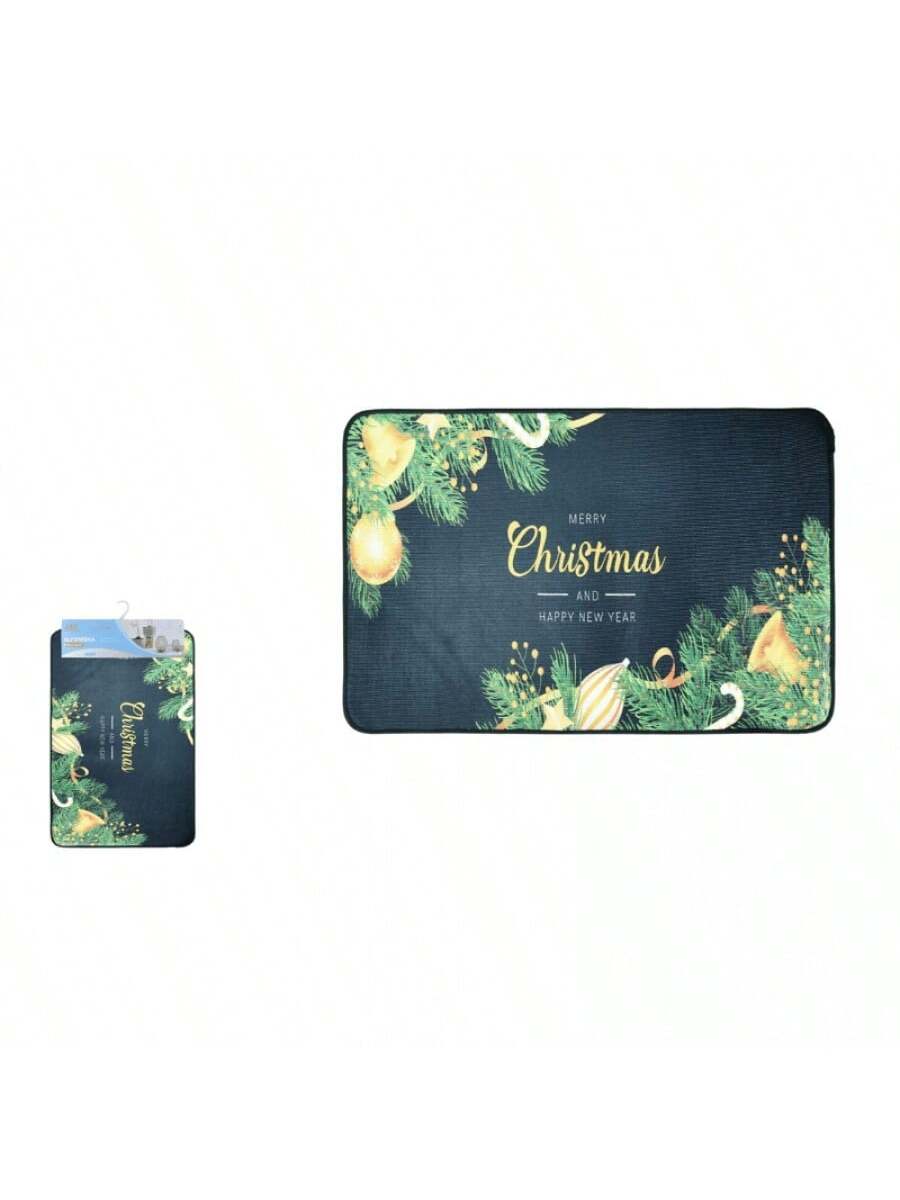 Tapete de terciopelo de cristal estampado de 750 g, 40 x 60 cm, estilo navideño