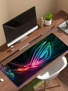 AKKHOO 15W RGB LED Wireless Charging Gaming Mouse Pad, USB Powered, Large Extended Desk Mat (31.5*11.8 Inches), Multi-Color Lighting, Stitched Edges, Non-Slip Rubber Base, Fine-Woven Surface Fabric, Suitable For PC, Laptop, Gaming, Reading, Designed For Professional Gamers - Black - View 12