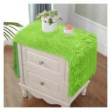 Green Christmas Table Runner 36 Inch, FluffyFur Dresser Runners For Bedroom, Coffee Table Decor, Winter Holiday Tabletop Cover - 多色603 - 查看 3