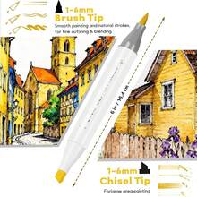 Bút dạ cồn nhiều màu, bút dạ cồn hai đầu 168/120/80/60/48 màu, tặng kèm thảm, đục và cọ, bộ bút dạ nghệ thuật gốc cồn dành cho người lớn tô màu minh họa, gói giá trị tuyệt vời cho học sinh lớp nghệ thuật - mực nạp lại khi trở lại trường - trắng - Xem 2