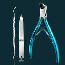 3pcs Stainless Steel Ingrown Nail Care Set - Heavy Duty Nail Clippers Designed For Elderly, Thick Nails, Professional Callus Nipper And Nail File, Unisex Christmas Gift