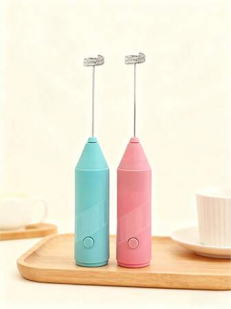 1个电动奶泡器手持打蛋器，PP材质迷你便携式打蛋器，卡布奇诺奶泡器，厨房配件烹饪小工具（不含电池）