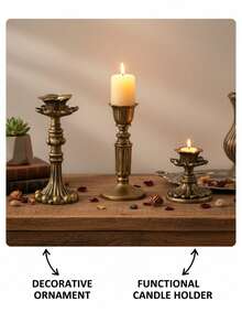 Bộ 1 chiếc giá nến/chân nến cổ điển kiểu Pháp, đồ trang trí nhà cao cấp, đế nến, trang trí bữa tối dưới ánh nến, trang trí bàn ăn, trang trí bàn làm việc, bữa tối lãng mạn dưới ánh nến. - Nhiều màu - Xem 6