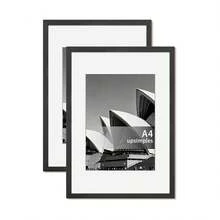 1/2/3件套黑色实木艺术相框，30x40厘米/12x16英寸木质照片框，A4（带支架）证书框，A3海报框，可横竖展示，送给闺蜜的礼物 - 黑色 - 查看 13