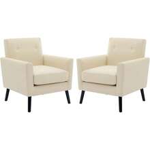 PtioHavn Sillón Sofá Individual Elegant Velvet Terciopelo Mueble Sala - Blanco - Ver 10