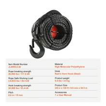 Tow Rope - Synthetisches Windenseil Polyethylen 3/8 Zoll 100 Fuß - View 7