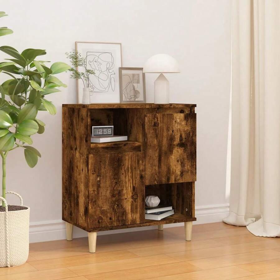 Buffet vidaXL Chêne fumé 60x35x70 cm Matériau à base de bois - Multicolore - Voir 1