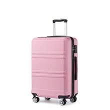 20 24 28 32 Inch Suitcase ABS PC Hard Shell Luggage Carry On Cabin Check In XL Extra Large Lightweight Spinner Wheels TSA Lock 3 Piece Set Travel - Pink - View 14