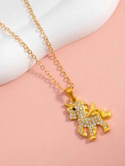 New Year Horse Pendant Necklace, Simple & Cute, Suitable For Daily Wear, Great Gift For Friends