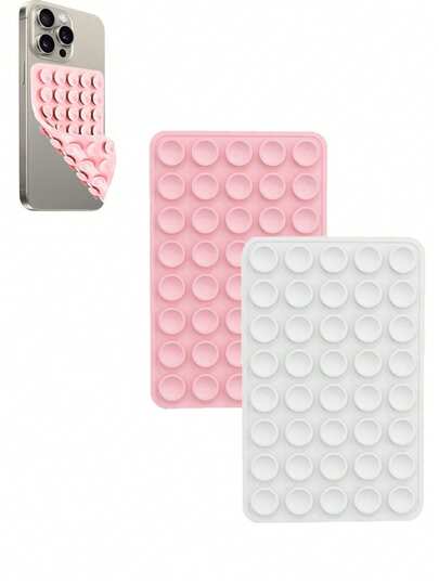 2pcs Classic Double-Sided 40 Suction Cup Dual-Sided Handheld Selfie Stick And Stand, Multi-Functional Sticky Phone Holder, Reusable Sticky Pad For Phone Stand Or Grip, For Selfie, Video Recording - Easy To Stick, Easy To Clean, Compatible With Iphone And Android - Ideal For Shower, Video Recording And Photography, Great Gift For Friends, Christmas Gift Compatible With IPhone, Android Phone, Gift For Birthday, Family, Friends Gifts Birthday Bathroom Phone Accessories Sticky Stand