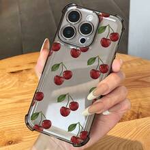 Funda Transparente de Arte Único con Impresión de Cereza Pequeña para iPhone 17/17 Pro/17 Air/17 Pro Max/16 Pro Max/16 Plus/16/15 Pro Max/15 Pro/15 Plus/15/14/14 Plus/14 Pro/14 Pro Max/13/13 Pro/13 Pro Max/12/12 Pro/12 Pro Max/11/11 Pro/11 Pro Max - Funda Trasera Suave a Prueba de Golpes Muestra Tu Estilo - 1 pieza - Ver 5