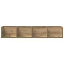 vidaXL Wandregal für CDs aus handgefertigter Eiche 100x18x18cm Holzwerkstoff - Verschiedenfarbig - Übersicht 4
