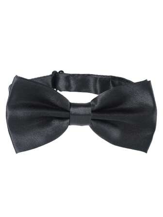 1 st. enfärgad fluga för män, dubbelskiktad polyesterslips för brudgum, marskalkar, servitör, rosettknutna herrslips