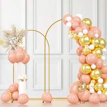 2Pack Metal Arch Backdrop Stand(7.2FT/6FT),Decorative Balloon Arch Stand, Easy Assembly Gold Wedding Arch, Stable Backdrop Arch Stand For Christmas,Wedding Ceremony, Birthday Party - Vàng - Xem 4