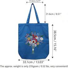 EstiloTendenciaKit De Bordado Para Bolsa De Lona Con PatróN Para Principiantes. Kits De Manualidades De Bordado DIY Para Adultos. Incluye Instrucciones, Dedal, Bastidores De Bordado E Hilos De Colores (CR002 Jinxiumixiang)Calidad PremiumVersióN Mejorada - CR002 qingfengnuanyang azul oscuro - Ver 7