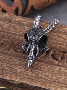 Women's Skull Raven Witch Necklace Mystic Amulet Dark Alternative Witchcraft - 黑色 - 查看 8