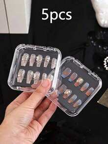 Acrylic Transparent Nail Art Display Box, Dust-Proof Packaging, Suitable For Nail Art Samples, Jewelry And Small Card Storage,Makeup Bag,Travel Essential - Multicolor - View 12