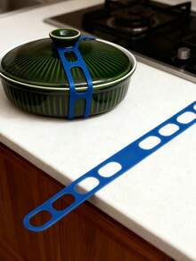 Silicone Universal Reusable Box Strap, Lid Latch, Reusable Universal Lid Strap For Slow Cooker, Strong Grip, Easy To Use, Adjustable, Versatile Lid Fastening Solution, Great For Home, Office And Outdoor Use, Easily Transport Your Favorite Dishes With Just One Simple Strap - Multicolor - View 3