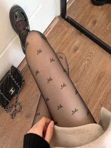 Fashionable, Sexy & Cute High Waist Butt-Lifting Seamless Tights, Versatile For Casual, Business, Party, Date, Halloween, Christmas, Thanksgiving, Valentine's Day, Girlfriend Gift - Black - View 5