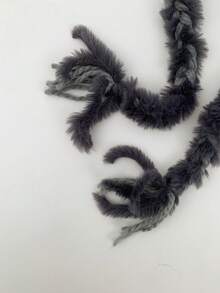 1pc Cute Fluffy Colorful Knitted Beanie Hat For Women, Solid Color Witch Knit Bucket Hat With Pom Pom, Braided Trapper Earflap Hat, Versatile Handmade Knit Bucket Hat With Tie - Multicolor - View 5