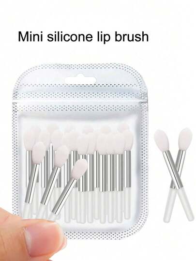 20/12/6/1 件装硅胶唇刷，化妆眉刷，口红刷，化妆工具套装 - 硅胶刷头，适用于润唇膏、面膜油，6 件迷你便携硅胶唇刷套装，女士适用，易于清洁，方便的迷你硅胶唇膜涂抹勺，适用于口红、润唇膏、可重复使用的唇膜油护理霜去角质硅胶唇刷