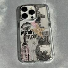 Y2K Fashion Matte Leopard Print Heart Character Phone Case - Multicolor - View 1