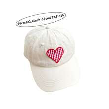 Gorras de béisbol para niños, gorras de camionero con bordado de corazón, ajustables, para el sol, para niñas - Burdeos - Ver 4