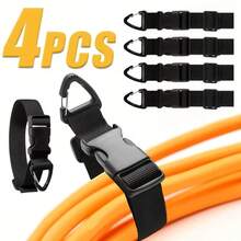 4件套三轴可调节延长线整理带，结构坚固，适用于车间、车库、地下室、杂物间、电缆管理、电线收纳 - 黑色 - 查看 8