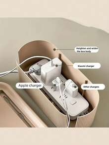 Multi-Functional Nordic Style Plastic Cable Management Box, Desktop Organizer, Suitable For Cable Management And Storage, Large Capacity, Can Hide Small Items, Dust-Proof And Insulated, Suitable For Office Desk, TV, Computer, USB Hub And Sockets, Space-Saving Home Organization Solution