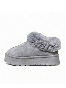 Botas de nieve para mujer de alta calidad con forro térmico básicas y clásicas para otoño e invierno cómodas ideales para uso diario y trabajo perfectas para tus días de descanso y vacaciones - Gris - Ver 3