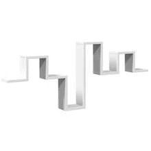 Mensola da parete vidaXL bianca 104,5x10x43 cm in materiale a base di legno - Multicolore - Visualizzare 10