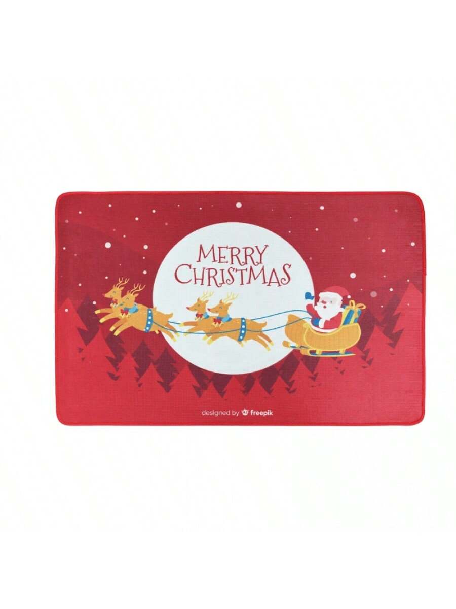 Tapete de terciopelo de cristal estampado de 750 g, 50 x 80 cm, estilo navideño