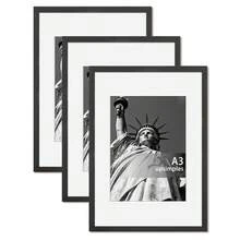 1/2/3件套黑色实木艺术相框，30x40厘米/12x16英寸木质照片框，A4（带支架）证书框，A3海报框，可横竖展示，送给闺蜜的礼物 - 黑色 - 查看 17