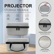 ZZPQVT Large Capacity Portable Projector Carrying Case, Hard EVA Shell Shock-Proof Dual Zipper Protective Bag For HY300 Pro, HY300, HY300+, HY320, HY320 Mini Projectors - Durable EVA Hard Shell, Waterproof And Shock-Absorbing, Ideal For Travel And Outdoor Activities - Grey - View 5