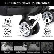 20 24 28 32 Inch Suitcase ABS PC Hard Shell Luggage Carry On Cabin Check In XL Extra Large Lightweight Spinner Wheels TSA Lock 3 Piece Set Travel - Black - View 9