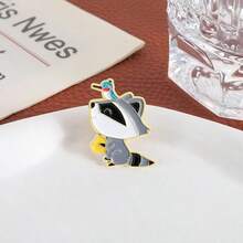 1 Stück stilvoller weißer Emaille Chic Anstecknadel - Nadel-Kissen für Menschen mit vielseitiger Kleidung und Rucksack-Accessoires, einzigartiges Geschenkidee für Freunde und Familie - Verschiedenfarbig - Übersicht 3