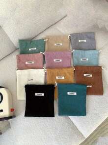 Mini Drawstring Makeup Bag, Portable Makeup Bag, Data Cable Storage Bag, Travel Cosmetics Storage Bag, Women'S Lipstick Storage Drawstring Bag, Party Gift, Wedding Candy Bag, Makeup Bag, Makeup Tool, Makeup Brush Storage Bag, Travel Storage Bag, Toilet Organizer And Coin Wallet, Travel Essentials, Travel Accessories - Multicolor - View 9