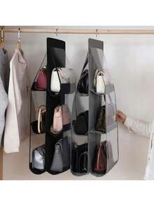1 Peça de Bolsa Suspensa de Armazenamento de 6/8 Grades, Armário e Rack de Suspensão Doméstica de Dormitório, Rack de Bolso Multicamadas, Bolsa de Armazenamento de Ombro Único, Decoração, Decoração de Feriado, Decoração de Quarto, Decoração Doméstica, Decoração de Quarto, Vestido, Calça, Sapato, Denim, Bota, Saia, Quarto, Bolsa de Armazenamento, Bolsa de Armazenamento, Armazenamento Doméstico, Camiseta Branca Feminina, Calça Preta Feminina, Roupa de Inverno Feminina, Vestido, Roupa de Inverno Feminina, Roupa Elegante Feminina
