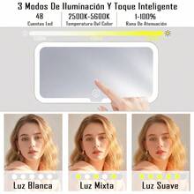 Espejo de Vanidad para Auto, Espejo para Carro con de brillo ajustable, Espejo De Visera Recargable por, 48 Lmpara y 3 Modos de Luz, Regalo para Damas, Para Auto, Camiones - inicial - Ver 2