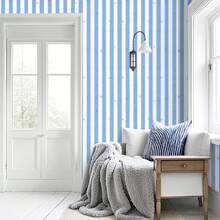 1 Cuộn Giấy Dán Tường Tự Dính Sọc Dọc, Kích Thước 17.71 inch x 196.85 inch, Giấy Dán Tường Vinyl Có Thể Tháo Rời, Giấy Dán Tường Họa Tiết Sao Ngọt Ngào, Chống Thấm Nước, Dễ Dán, Thích Hợp Cho Phòng Ngủ, Phòng Khách, Nhà Bếp, Phòng Tắm, Bàn Làm Việc, Trang Trí Tủ, Trang Trí Tường Văn Phòng Và Trường Học, Giấy Dán Tường Màu Xanh Và Trắng - Xanh và trắng - Xem 2