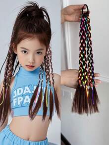 1 Tóc giả đuôi ngựa bện tổng hợp nhiều màu sắc phong cách Hip Hop - Tóc tết cho bé gái - Nhiều màu - Xem 8