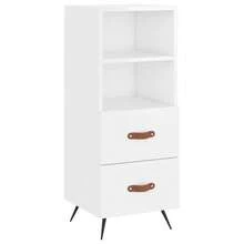 Credenza vidaXL bianca lucida 34,5x34x90 cm Materiale a base di legno - Multicolore - Visualizzare 10