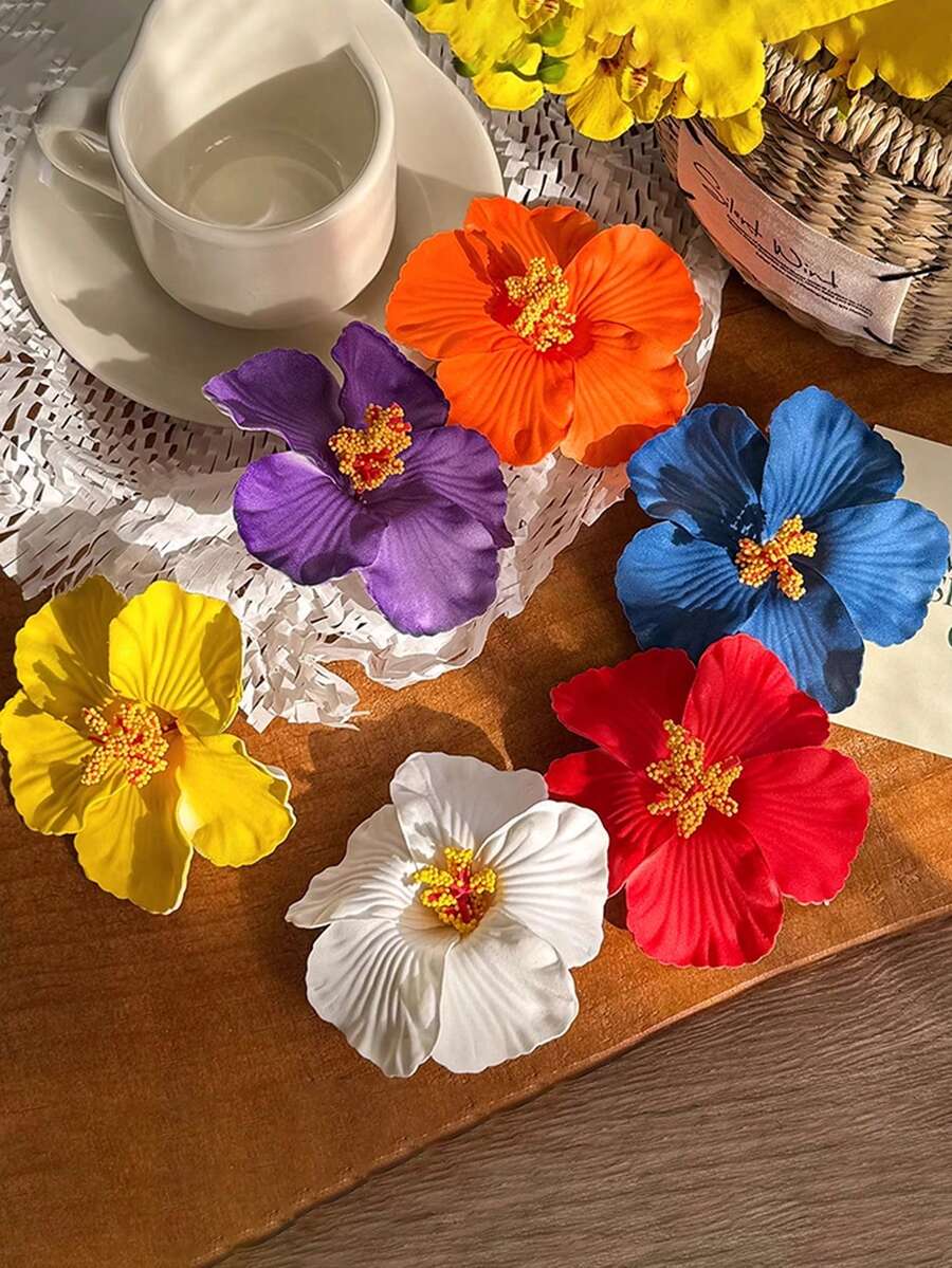 6 chiếc/1 chiếc kẹp tóc hoa giả màu cam, xanh dương, tím, đỏ, vàng, trắng kiểu Hawaii mùa hè, thời trang, đa năng, cao cấp, thanh lịch, tối giản, màu trơn, kẹp cá sấu, kẹp tóc mái, phụ kiện tóc phù hợp cho đi chơi hàng ngày, thường ngày, dự tiệc, đi làm, đi biển, kỳ nghỉ, tạo kiểu tóc, phối đồ, kẹp càng cua, kẹp tóc, kẹp cài tóc, phụ kiện đội đầu, ghim cài tóc - Nhiều màu - Xem 1