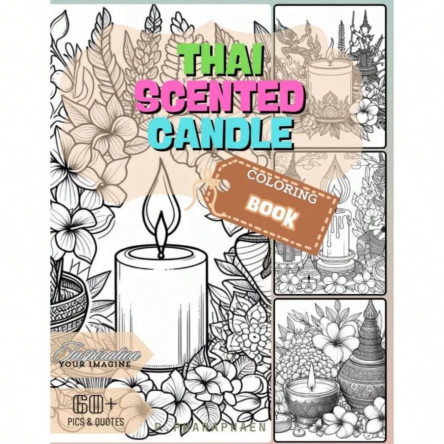 THAI SCENTED CANDLE: Coloring Book With Quote Stress, Relaxation, Creativity And Mindfulness - inicial - Ver 1
