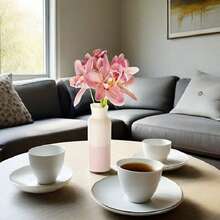 Artificial Orchid Faux Flower Bouquet Fake Flowers With Stems For DIY Bouquet Table Centerpieces Wedding Party Home Decor - Đỏ - Xem 3