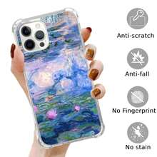Water Lilies Aesthetic Phone Case Compatible With For IPhone 16 Pro, Vintage Oil Painting Art Phone Case For For IPhone 16 Pro, Cool  TPU Bumper Case Cover,WaterLilies - 睡蓮 - 查看 3