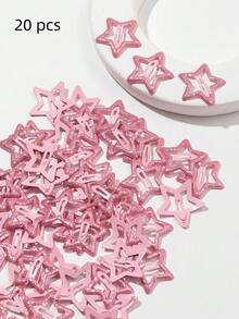 2/10/20/40个装 女士粉色星星时尚基础款发夹，发饰，情人节饰品 - 粉色 - 查看 25