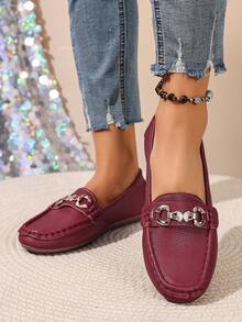 Spring New Women's Butterfly Loafers, Soft Leather English Penny Loafers Slip-On Flat Shoes - Hot Pink - View 4