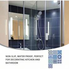 EXCEART Azulejos Adhesivos para Cocina Y BañO De Porcelana Azul Y Blanca Pegatinas De Pared Autoadhesivas De PVC Resistente Al Agua DecoracióN FáCil Y VersáTil para Hogar - 20 x 20 cm - Ver 8